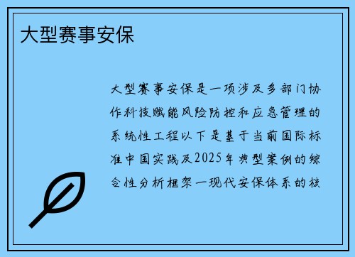 大型赛事安保